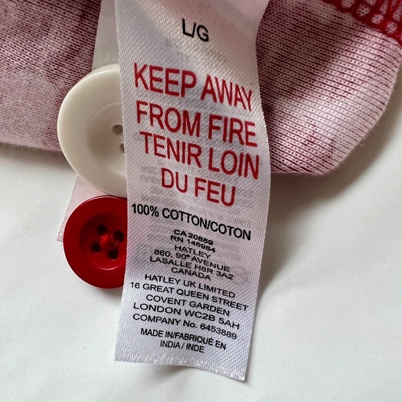 Little Blue House Long Johns Pajamas One Piece Sz L Oh Canada Red White Cotton - Picture 6 of 7